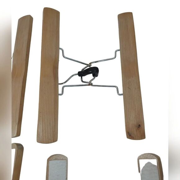 Wood Pant Hangers Set of 4 Pant Hangers 2 sizes - Picture 9 of 11